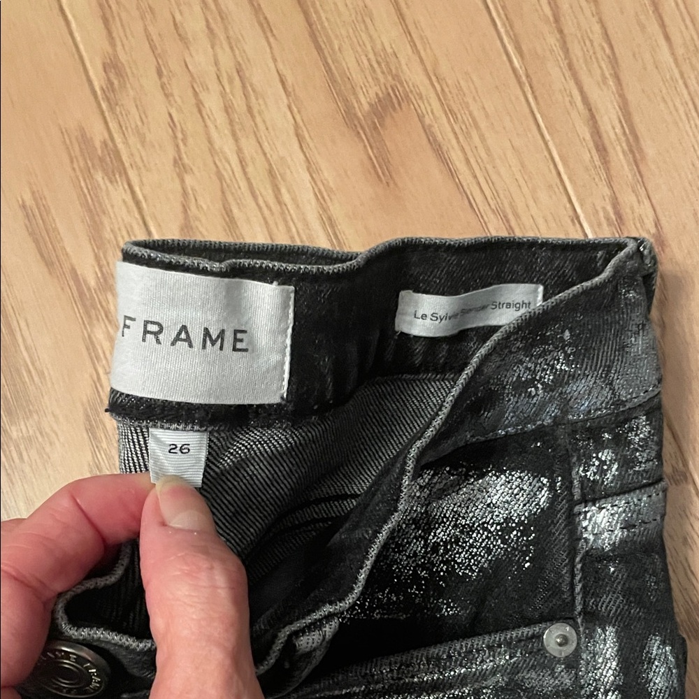 Frame Denim Metallic Silver Jeans - Picture 8 of 8